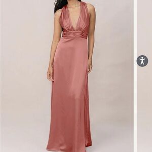 Elegant Pink and White Women's Dress